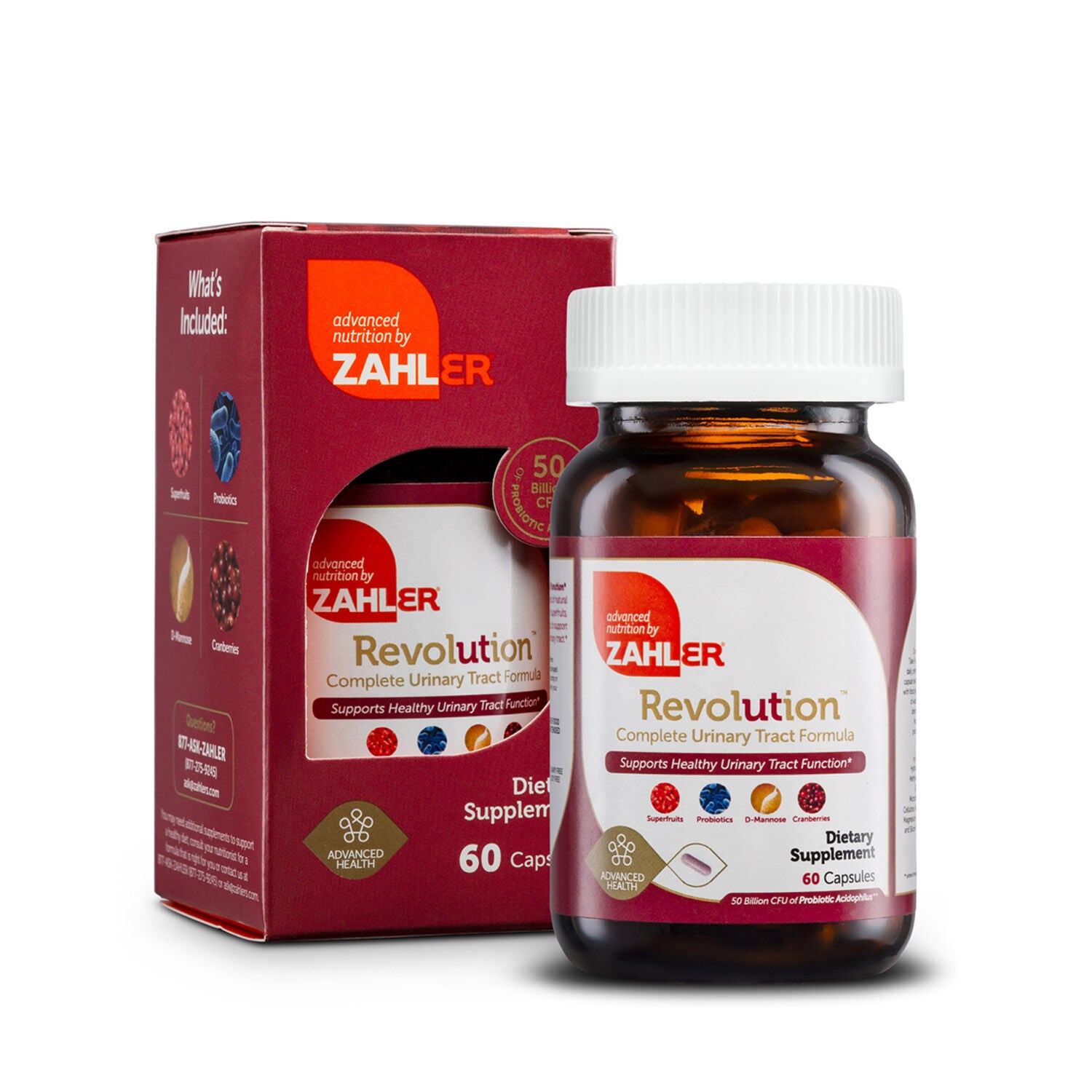 ZAHLER Revolution Complete Urinary Tract Formula Healthy - 60 Capsules (15 Servings)